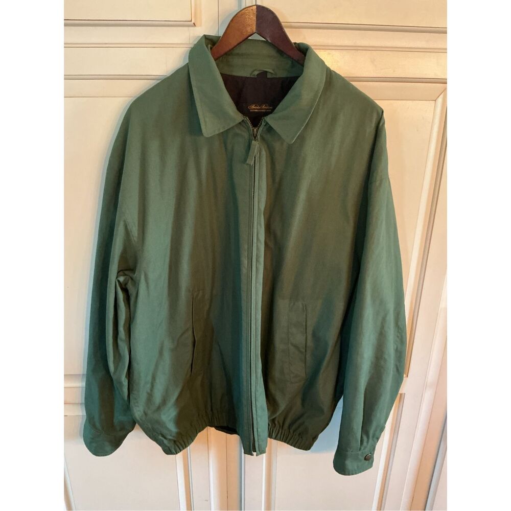 Brooks Brothers Active Full Zip Jacket Sz XL Olive Green Golf  Lightweight